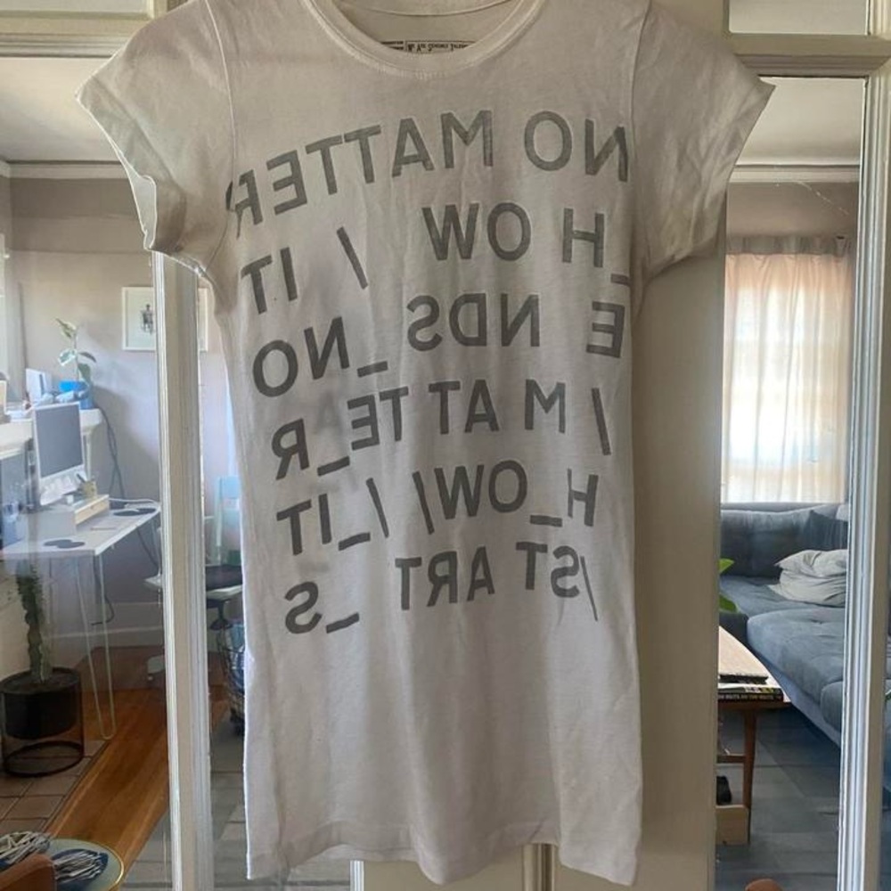 White W.A.S.T.E. Radiohead Shirt Size M
